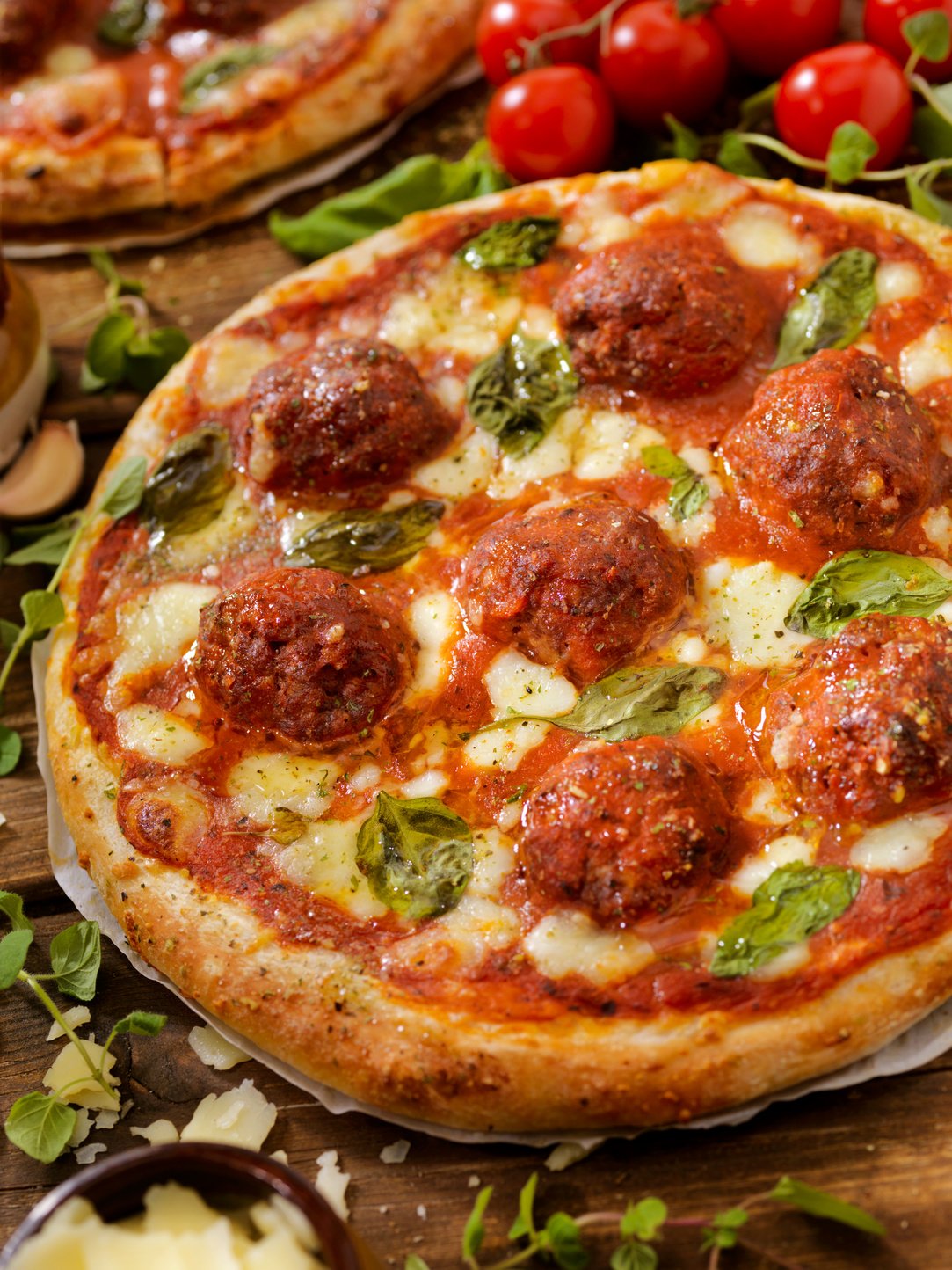 Meatball Marinara Pizza