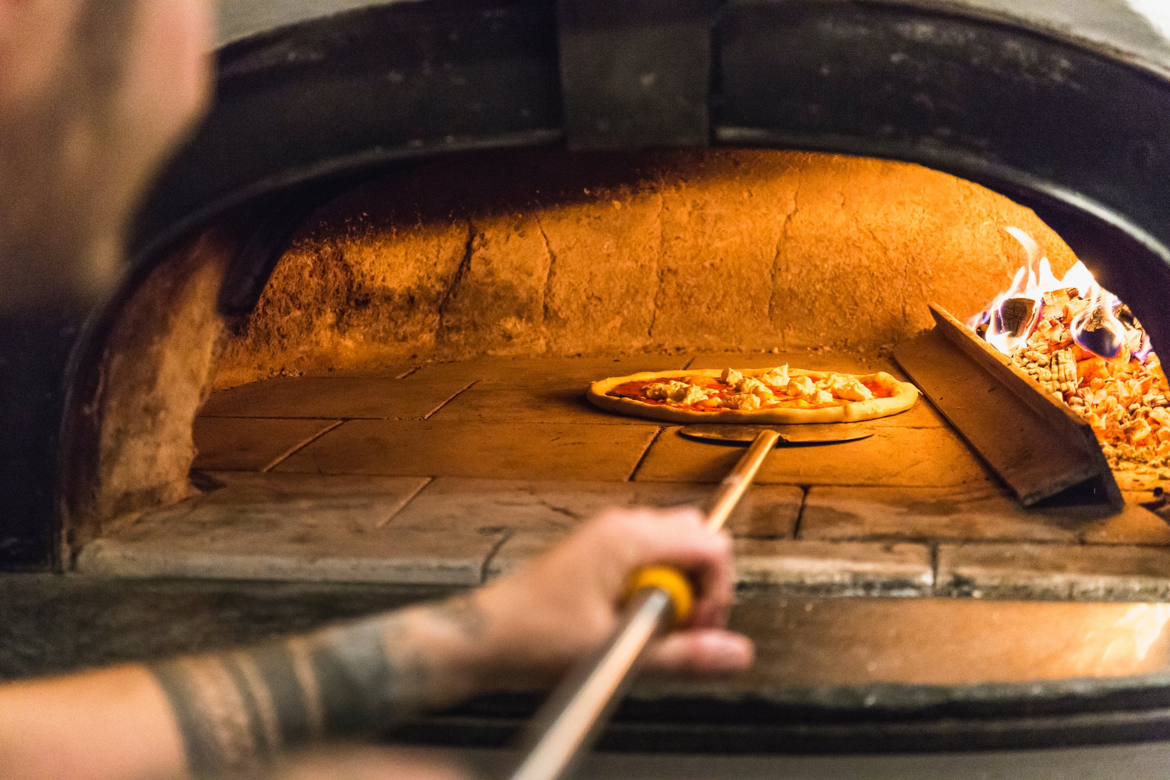 Pizza with wood oven